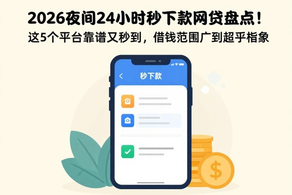 2026夜间24小时秒下款网贷盘点！这5个平台靠谱又秒到，借钱范围广到超乎想象