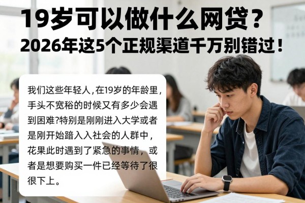 19岁可以做什么网贷？2026年这5个正规渠道千万别错过！