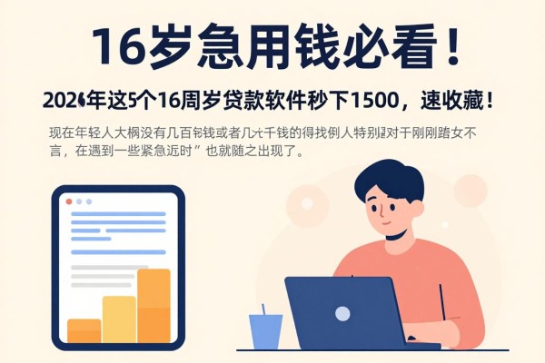 16岁急用钱必看！2026年这5个16周岁贷款软件秒下1500，速收藏！