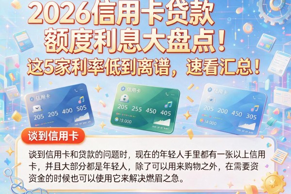 2026信用卡贷款额度利息大盘点!这5家利率低到离谱,速看汇总!