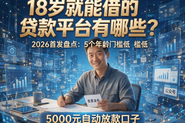 18岁就能借的贷款平台有哪些？2026首发盘点：5个年龄门槛低、5000元自动放款口子