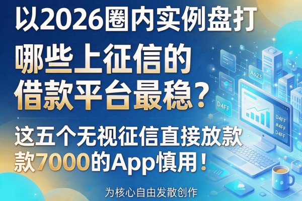 2026圈内实例盘点:哪些上征信的借款平台最稳?这五个无视征信直接放款7000的App慎用!