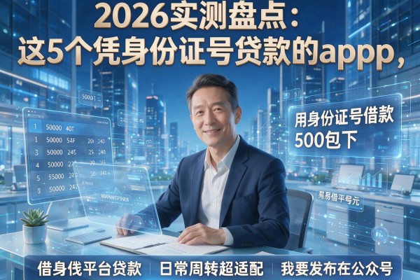 2026实测盘点:这5个凭身份证号贷款的app,用身份证号借款500包下,日常周转超适配