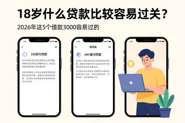 18岁什么贷款比较容易过关？2026年这5个借款3000容易过的APP必备