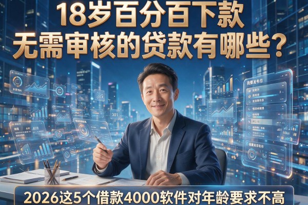 18岁百分百下款无需审核的贷款有哪些?2026这5个借款4000软件对年龄要求不高
