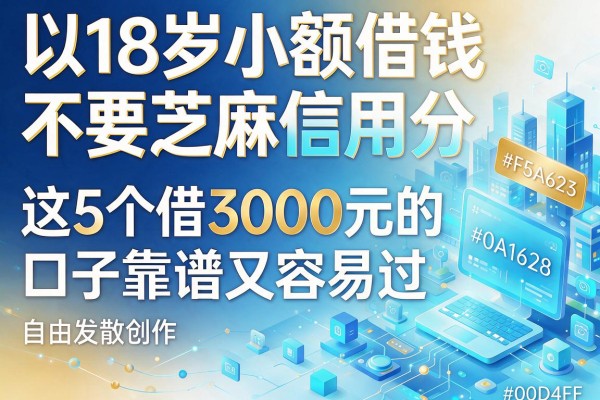 18岁小额借钱不要芝麻信用分，这5个借3000元的口子靠谱又容易过
