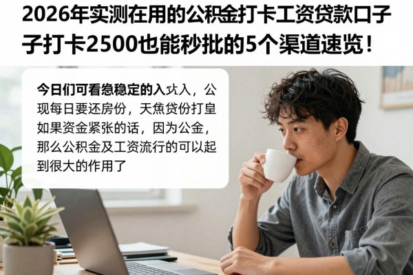 2026年实测在用的公积金打卡工资贷款口子,打卡2500也能秒批的5个渠道速览!