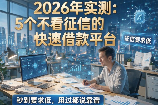 2026年实测：5个不看征信的快速借款平台，征信要求低、秒到账，用过都说靠谱！