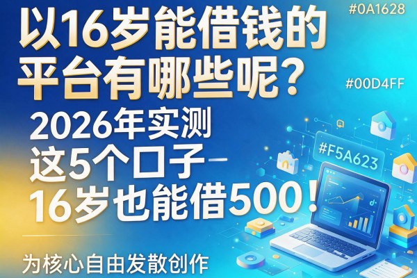 16岁能借钱的平台有哪些呢？2026年实测这5个口子，16岁也能借500！