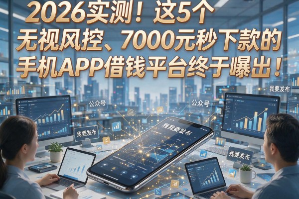 2026实测！这5个无视风控、7000元秒下款的手机APP借钱平台终于曝光