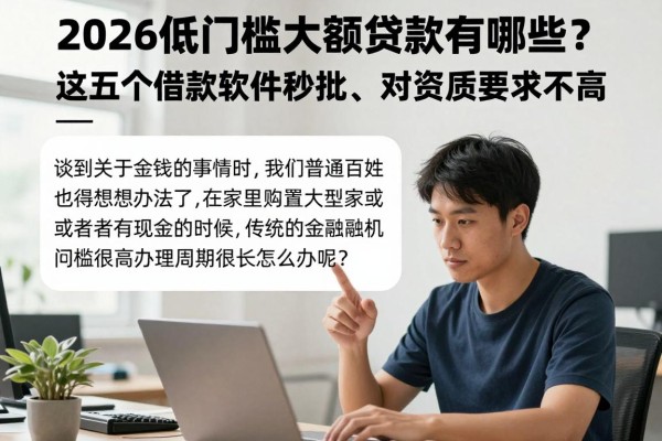 2026低门槛大额贷款有哪些？这五个借款软件秒批、对资质要求不高