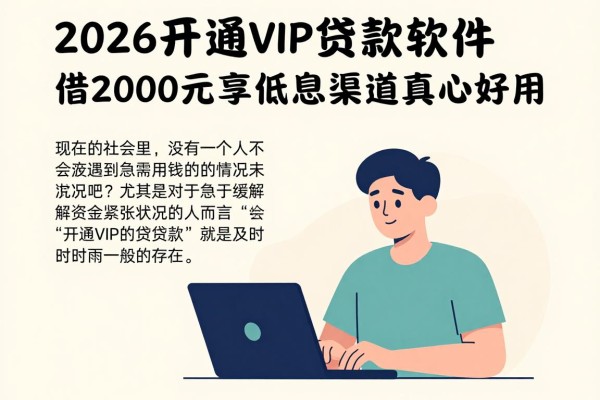 2026实测推荐！这5个开通VIP的贷款软件，借2000元享低息渠道真心好用