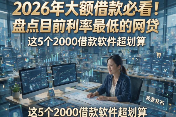 2026年大额借款必看！盘点目前利率最低的网贷，这5个2000借款软件超划算