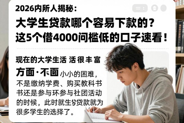 2026内行人揭秘:大学生贷款哪个容易下款的?这5个借4000门槛低的口子速看!