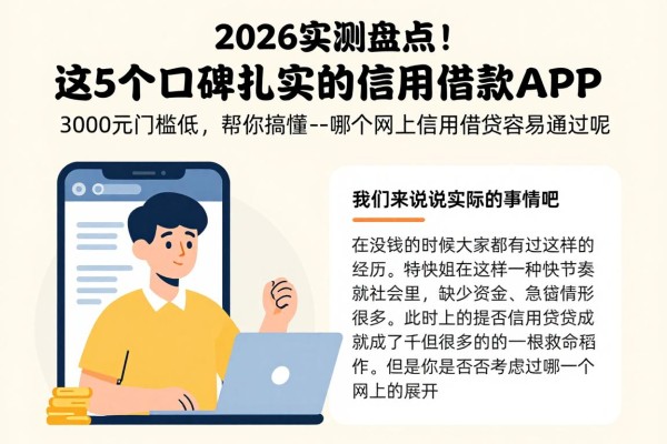 2026实测盘点！这5个口碑扎实的信用借款APP，3000元门槛低，帮你搞懂--哪个网上信用借款容易通过呢--