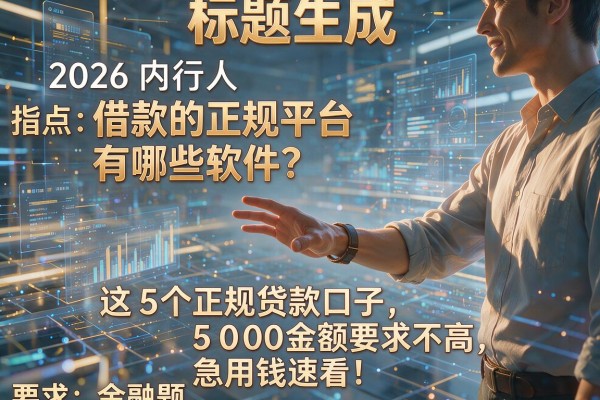 2026内行人指点：借款的正规平台有哪些软件？这5个正规贷款口子，5000金额要求不高，急用钱速看！