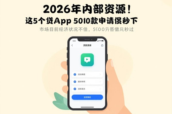 2026年内部资源！这5个app贷款申请容易下，5000元借款秒过