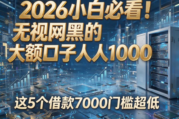 2026小白必看！无视网黑的大额口子人人1000，这5个借款7000门槛超低