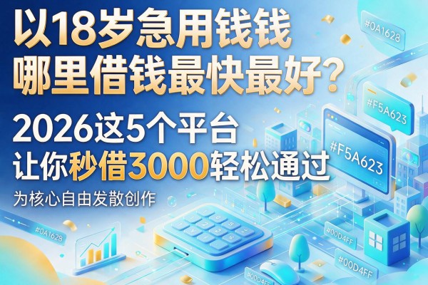18岁急用钱哪里借钱最快最好?2026这5个平台让你秒借3000轻松通过