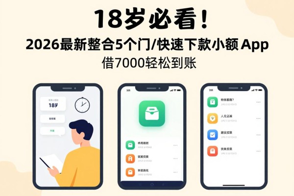 18岁必看!2026最新整合5个门槛超低的18岁快速下款小额贷款App,借7000轻松到账