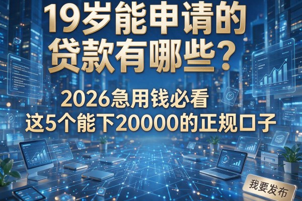 19岁能申请的贷款有哪些?2026急用钱必看这5个能下20000的正规口子