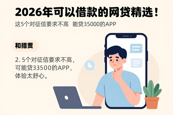 2026年可以借款的网贷精选!这5个对征信要求不高、能贷3500的APP,体验太舒心