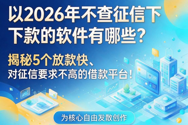 2026年不查征信下款的软件有哪些？揭秘5个放款快、对征信要求不高的借款平台！