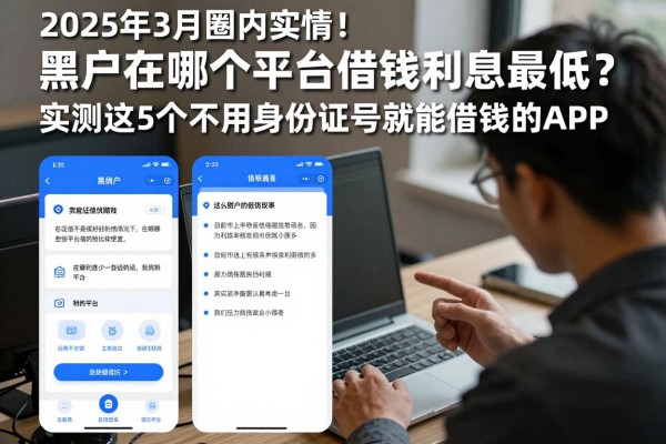 2025年3月圈内实情！黑户在哪个平台借钱利息最低？实测这5个不用身份证号就能借钱的APP