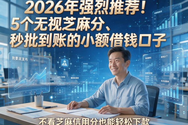 2026年强烈推荐！5个无视芝麻分、秒批到账的小额借钱口子，不看芝麻信用分也能轻松下款