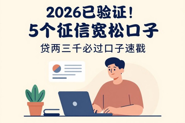 2026已验证!5个征信宽松口子,贷两三千必过口子速戳