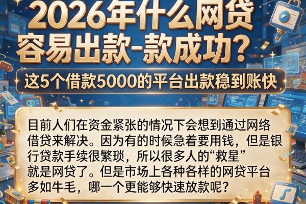 2026年什么网贷容易出款成功？这5个借款5000的平台出款稳到账快