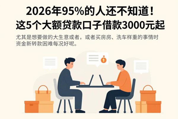 2026年95%的人还不知道!这5个大额贷款口子借款3000元起,资质要求不高速来