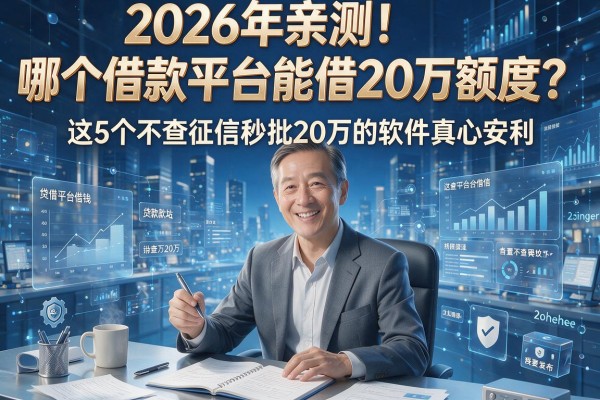 2026年亲测!哪个借款平台能借20万额度?这5个不查征信秒批20万的软件真心安利