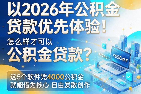 2026年公积金贷款优先体验！怎么样才可以公积金贷款？这5个软件凭4000公积金就能借