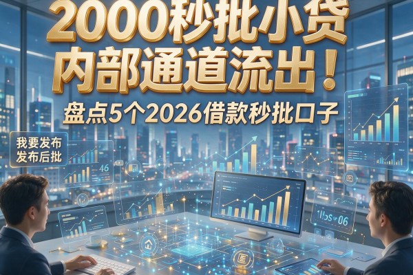 2000秒批小贷内部通道流出！盘点5个2026借款秒批口子