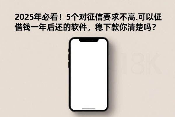 2025年必看!5个对征信要求不高、可以借钱一年后还的软件,稳下款你清楚吗?