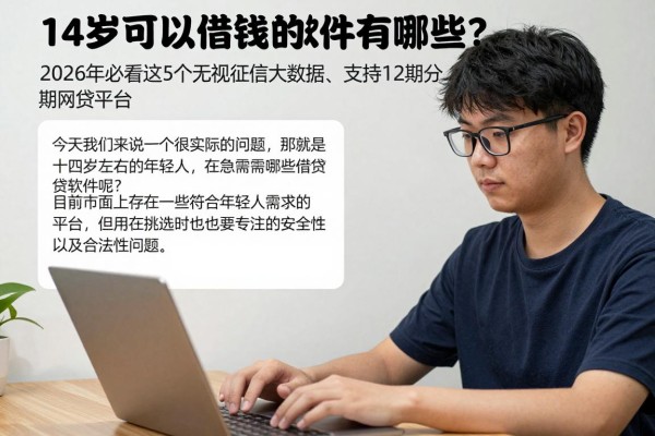 14岁可以借钱的软件有哪些？2026年必看这5个无视征信大数据、支持12期分期网贷平台