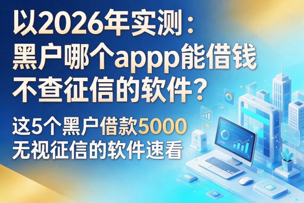 2026年实测:黑户哪个app能借钱不查征信的软件?这5个黑户借款5000无视征信的软件速看