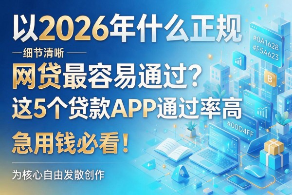 2026年什么正规网贷最容易通过？这5个贷款APP通过率高，急用钱必看！