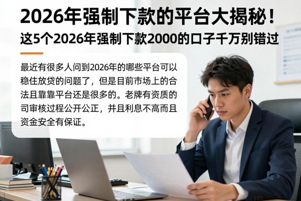2026年强制下款的平台大揭秘！这5个2026年强制下款2000的口子千万别错过