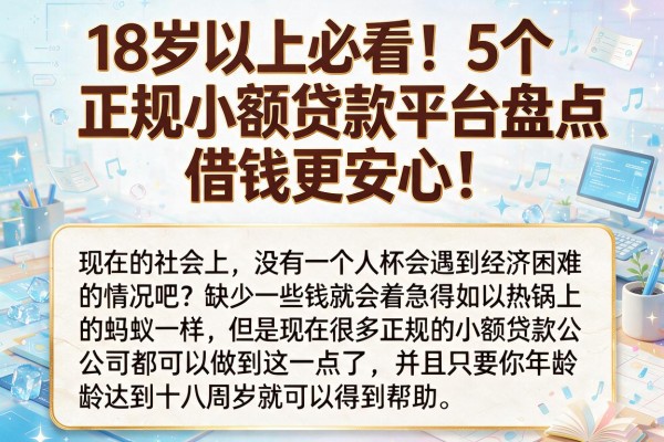 18岁以上必看!5个正规小额贷款平台盘点,借钱更安心