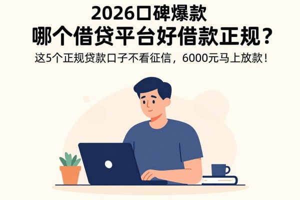 2026口碑爆款：哪个借贷平台好借款正规？这5个正规贷款口子不看征信，6000元马上放款！