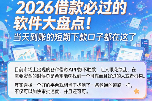 2026借款必过的软件大盘点!当天到账的短期下款口子都在这了