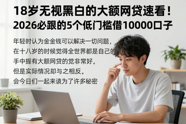 18岁无视黑白的大额网贷速看！2026必跟的5个低门槛借10000口子