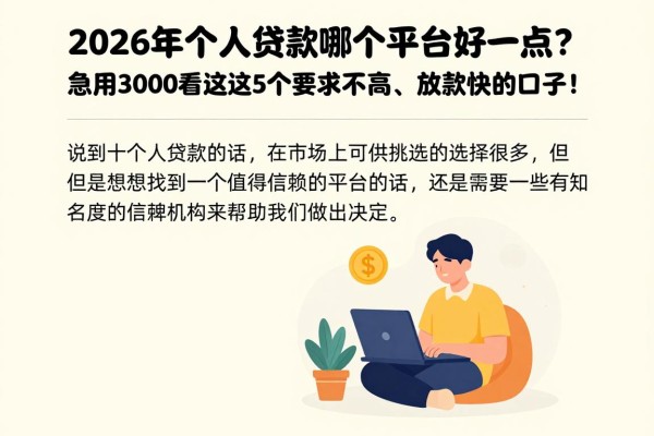 2026年个人贷款哪个平台好一点？急用3000必看这5个要求不高、放款快的口子！