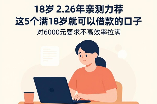 18岁必看！2026年亲测力荐：这5个满18岁就可以借款的口子，对6000元要求不高效率拉满