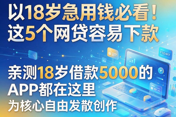 18岁急用钱必看！这5个网贷容易下款，亲测18岁借款5000的APP都在这里
