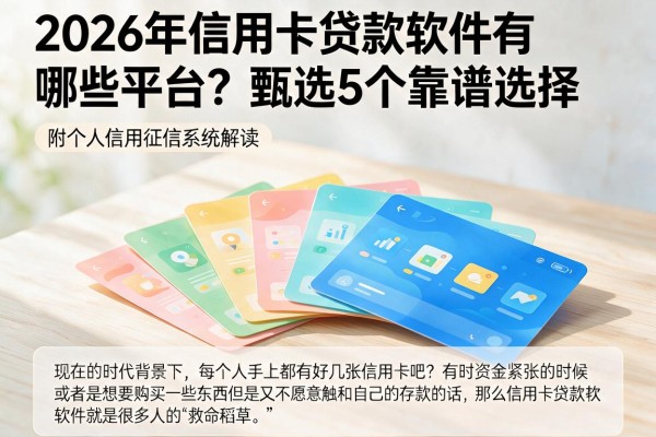 2026年信用卡贷款软件有哪些平台？甄选5个靠谱选择，附个人信用征信系统解读