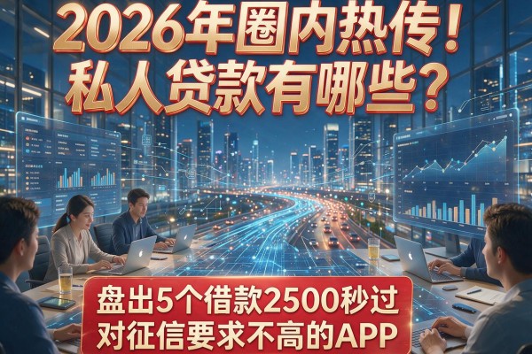 2026年圈内热传!私人贷款有哪些?盘点5个借款2500秒过、对征信要求不高的APP