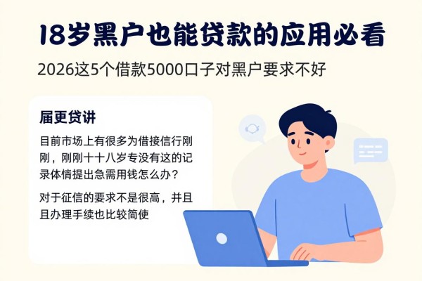 18岁黑户也能贷款的应用必看！2026这5个借款5000口子对黑户要求不高